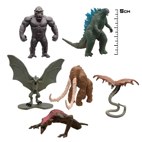 Godzilla vs Kong 2" Mini Monster 6 Pack, Multi Coloured S736744
