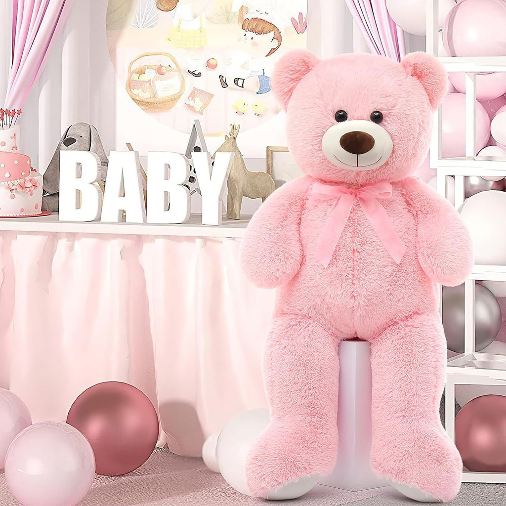 Giant Teddy Bear Stuffed Animal, 35.4 Inch Large Pink Plush Toy for Kids G743524