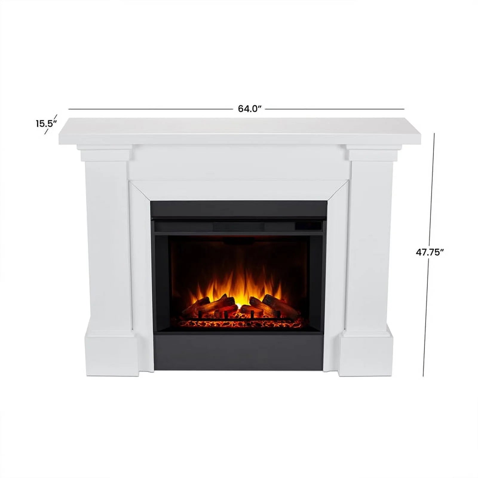 Modern Wood Grand Electric Fireplace in White P17323