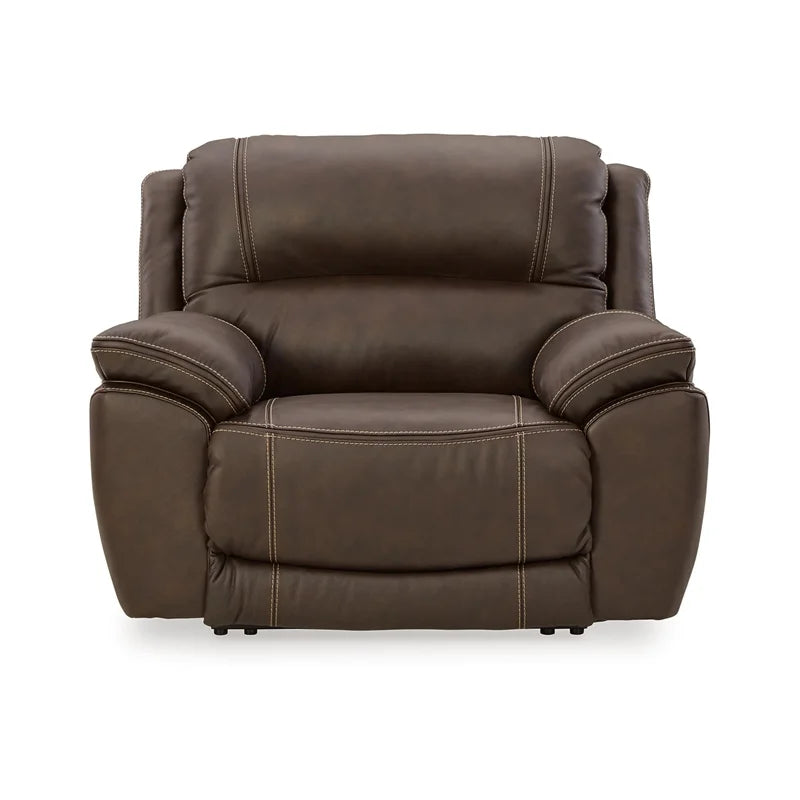 Leather Zero Wall Recliner with Headrest, Dark Brown Y265134