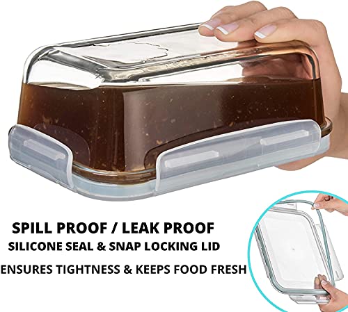 Large Glass Food Storage Containers with Airtight Lids, Oven and Freezer Safe D19741