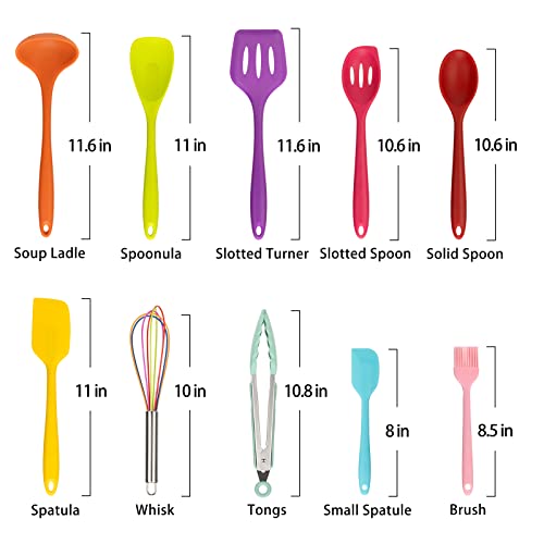 Silicone Utensil Set, 10 Pieces, Food Grade, Heat Resistant H4027
