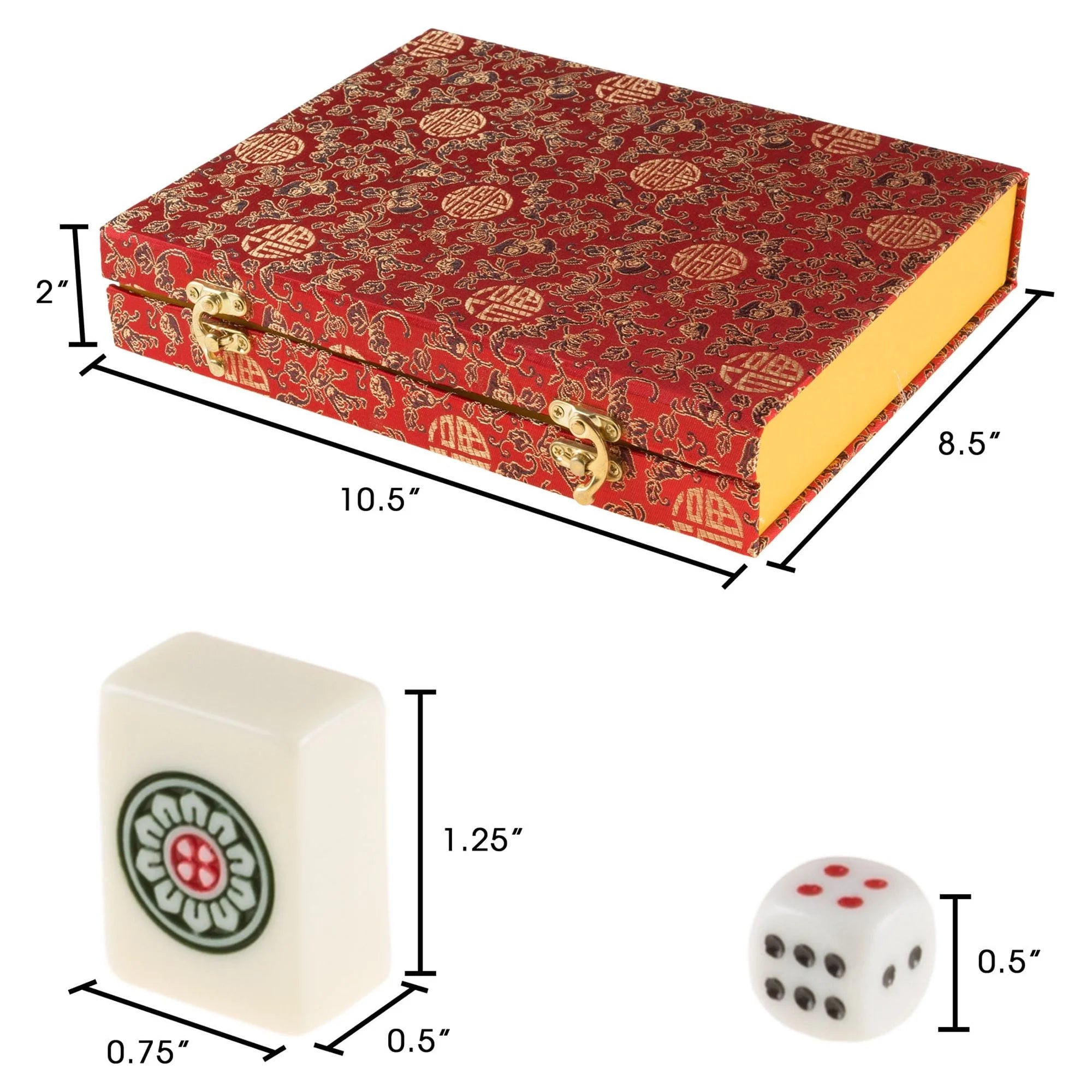 Mahjong Game Set with 146 Tiles, Dice, and Storage Case N44249