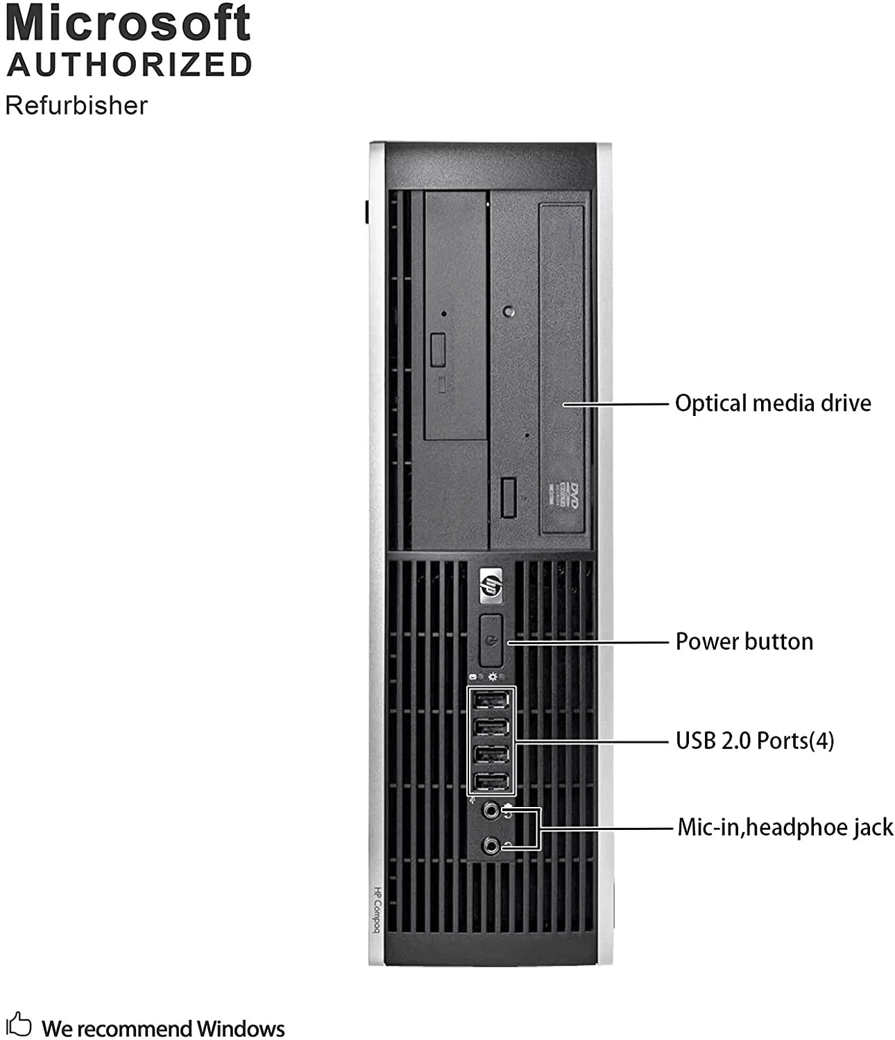 Refurbished Desktop Computer Tower PC with Intel Quad-Core i5, 4GB RAM, 2TB Hard Drive, Windows 10 Pro, 17" LCD Monitor, Keyboard and Mouse P23502
