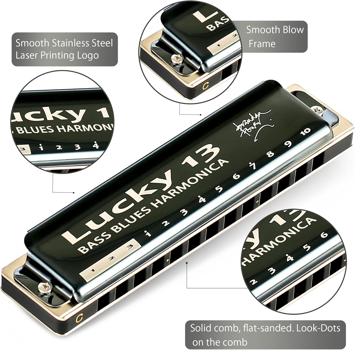13 Hole Diatonic Harmonica in C Key for Adults F665940