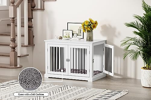Dog Crate End Table with Cushion for Large Dogs L3702