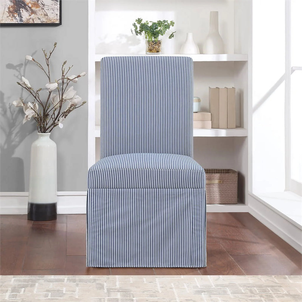 Navy Stripe Slipcover Dining Chair 2 Pack A856263