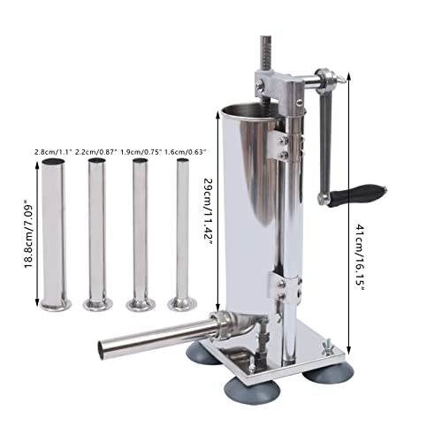 Vertical Stainless Steel Sausage Stuffer, 6Lbs Suction Cup Type Z362