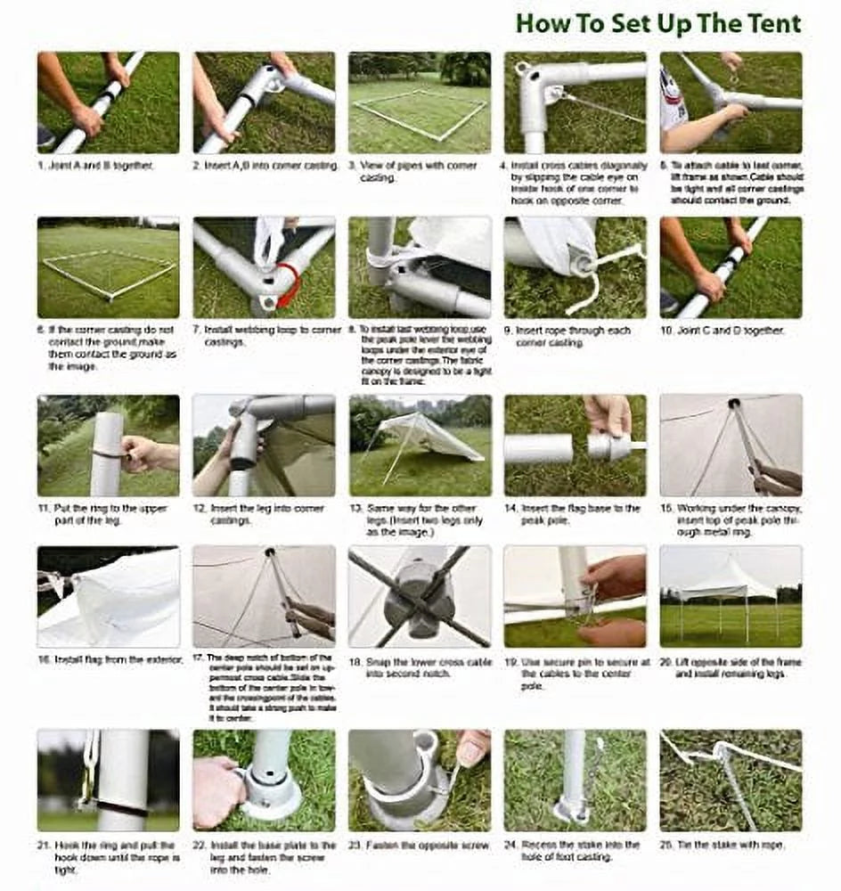 10x13 High Peak Party Tent Wedding Canopy White P253