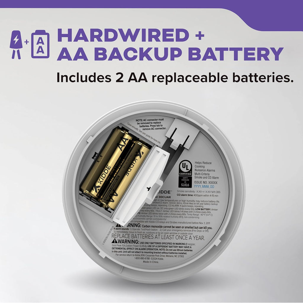 Smoke Detector 2-Pack, Hardwired with Battery Backup J580066