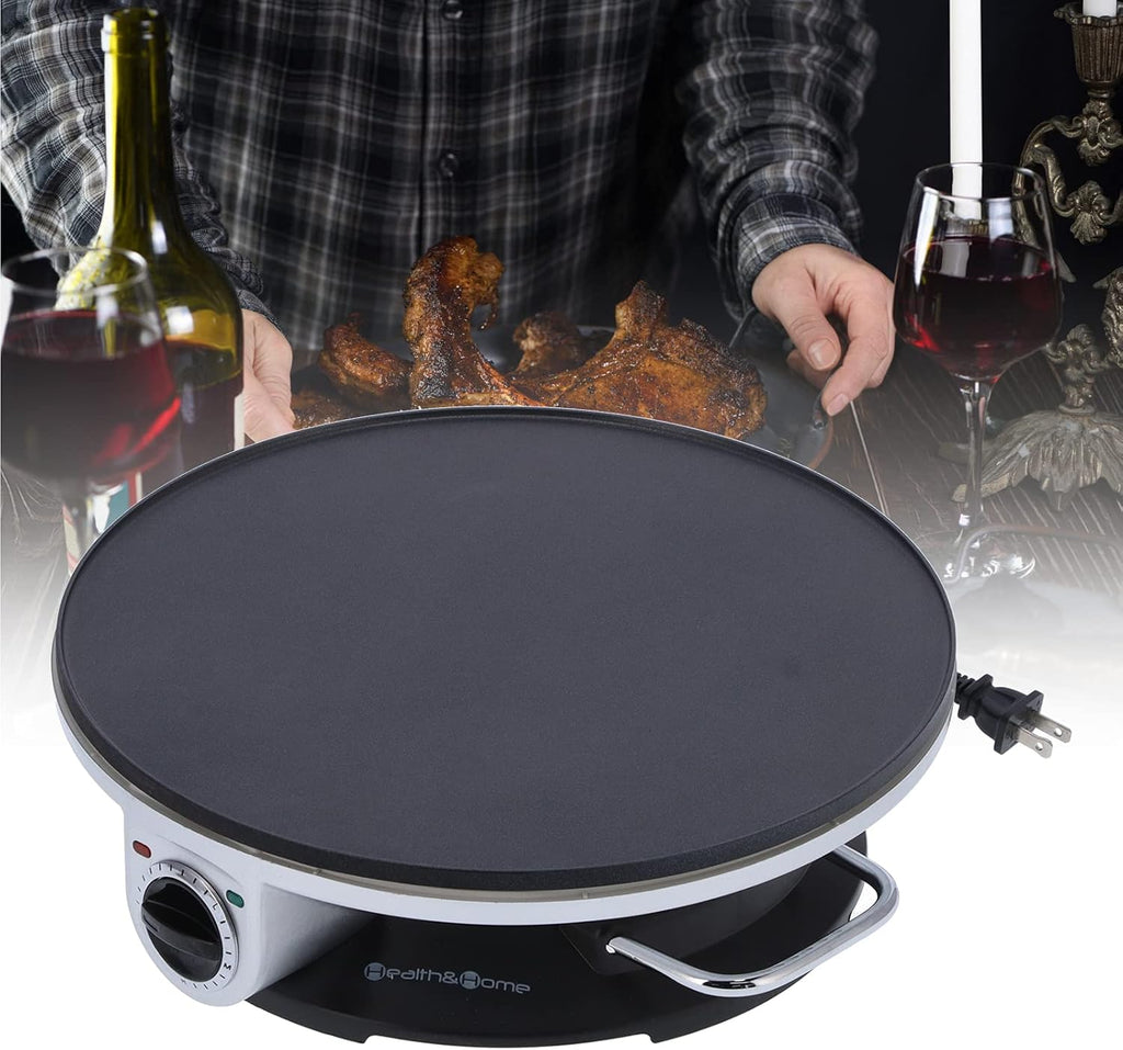 1000W Electric Crepe Maker, 13in Non Stick Pan with 3 Temperature Settings T64160