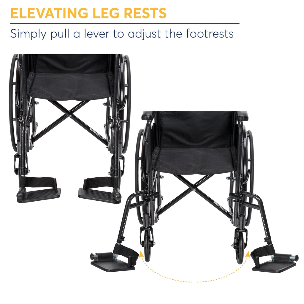 Wheelchair with Full Arms and Swing-Away Removable Footrest C5723