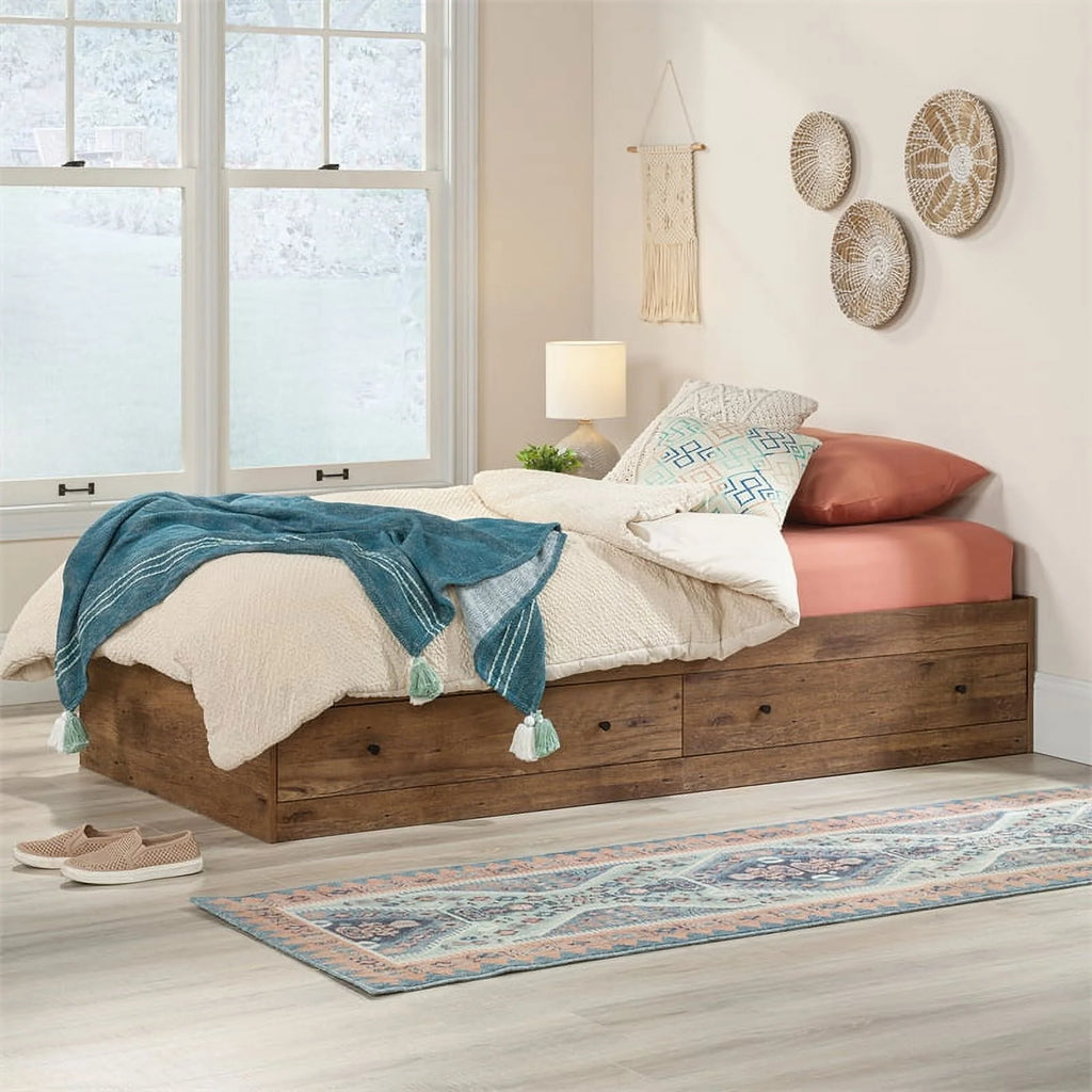 Vintage Oak Finish Engineered Wood Bed Q169259
