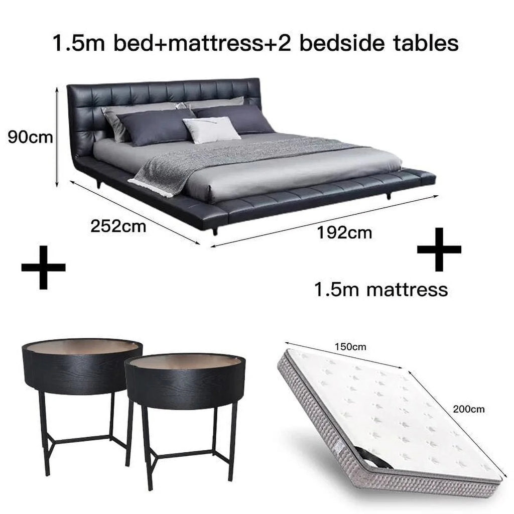 King Size Bed Frame with Leather Upholstery H2762