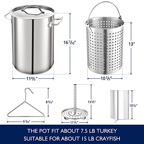 Stainless Steel Stock Pot 6-Piece with Basket and Steamer Rack V993
