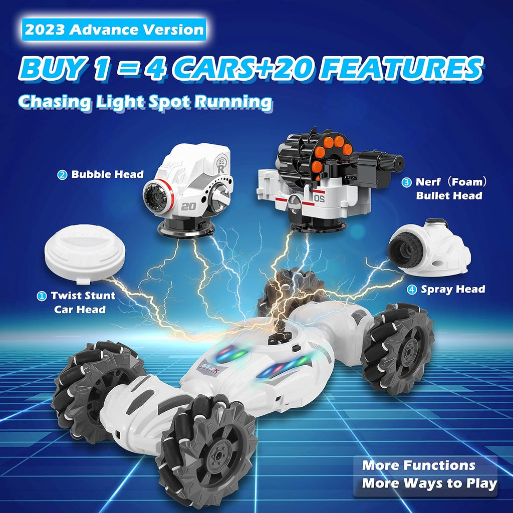 RC Tank Car with Shooting, Bubble, Spray, LED Light and Music G2858
