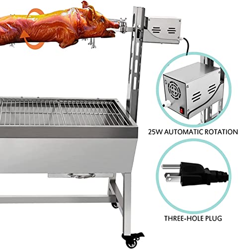 Stainless Steel Rotisserie Grill for Outdoor BBQ Camping Y392609
