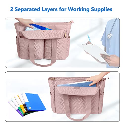 Nurse Bag with Laptop Compartment, Clinical Tote for Nursing Students or Doctors, Black G9403