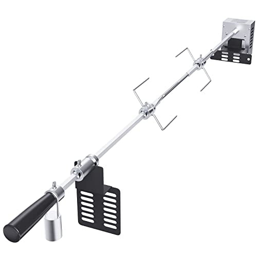 Universal Grill Rotisserie Kit, Electric BBQ Motor, Stainless Steel, 32"/39" Spit Rod H178