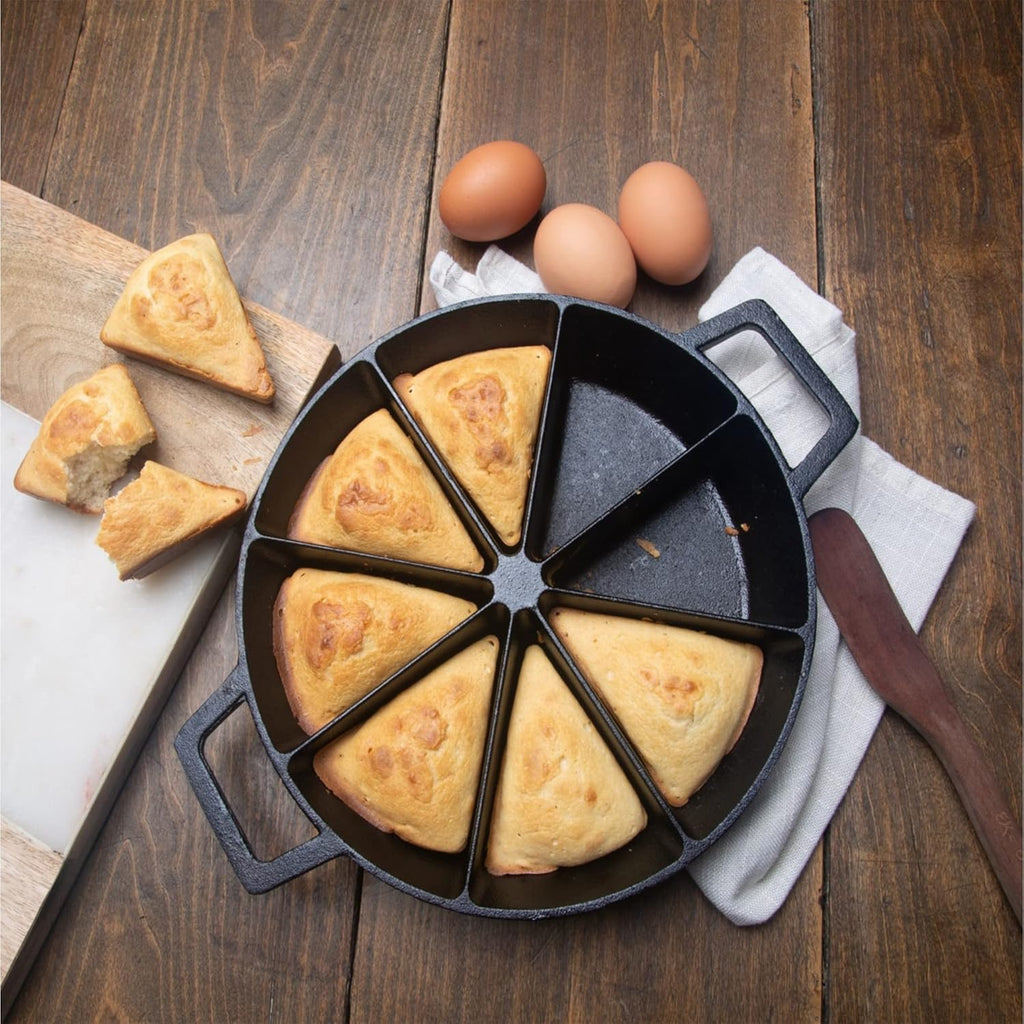 Cast Iron Wedge Cornbread Skillet with Side Loop Handles Y6112