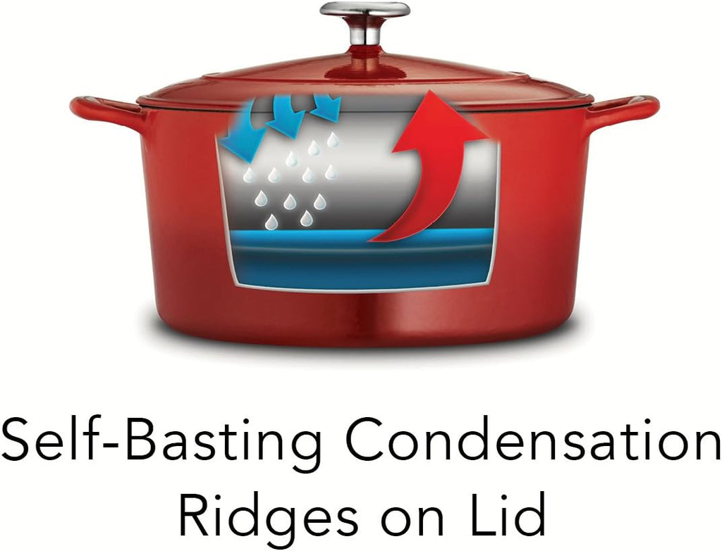 Enameled Cast Iron Dutch Oven, 6.5-Quart, Red D254873
