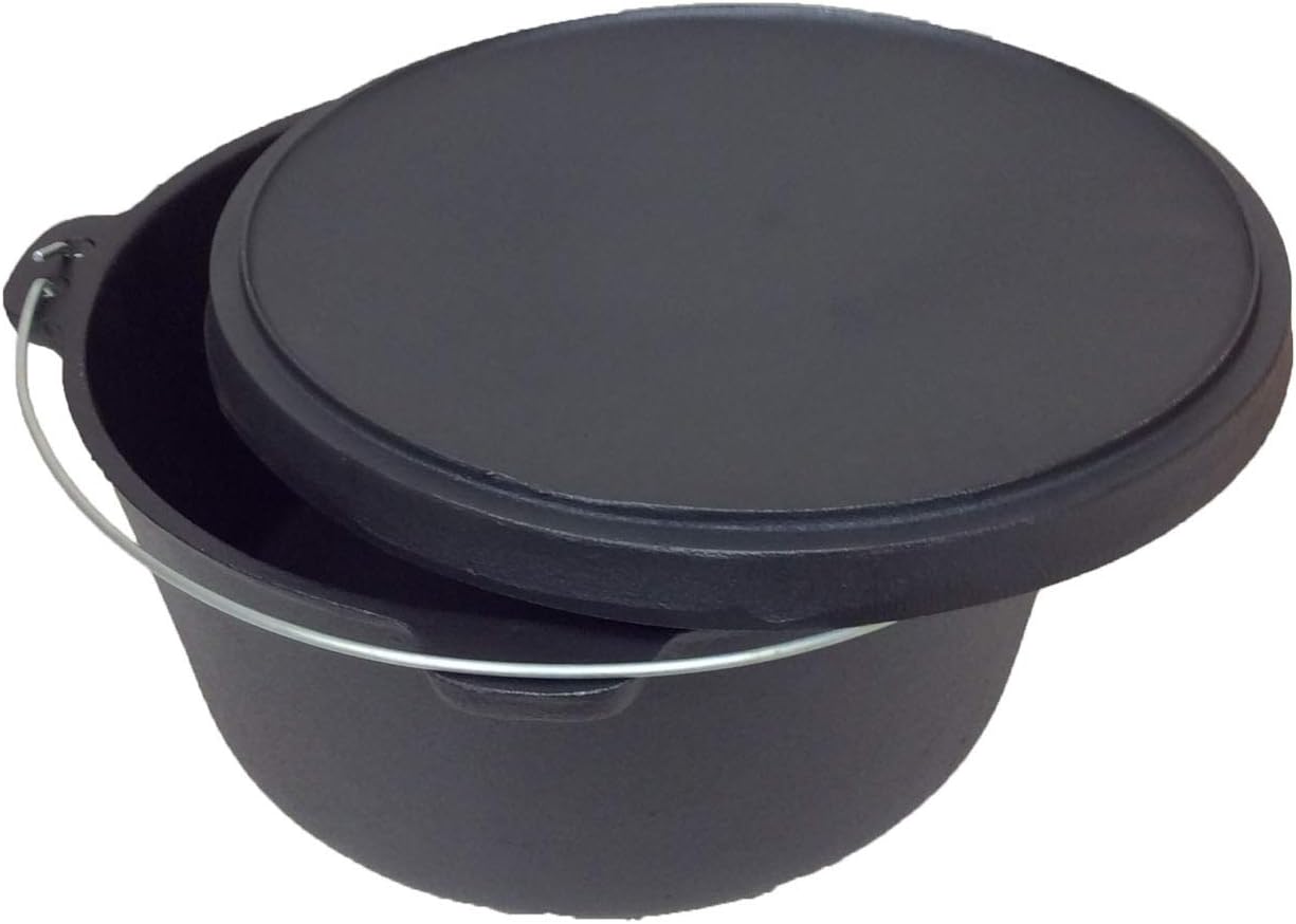 Pre-seasoned 16 Quart Cast Iron Dutch Oven with 3 Legs and Lip Lid A259