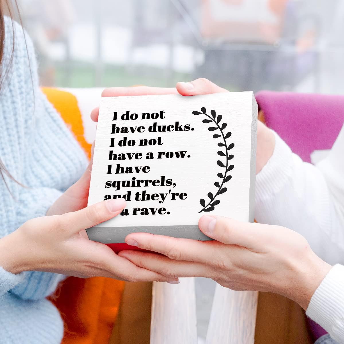 Funny Wooden Block Sign for Office Desk Décor M368