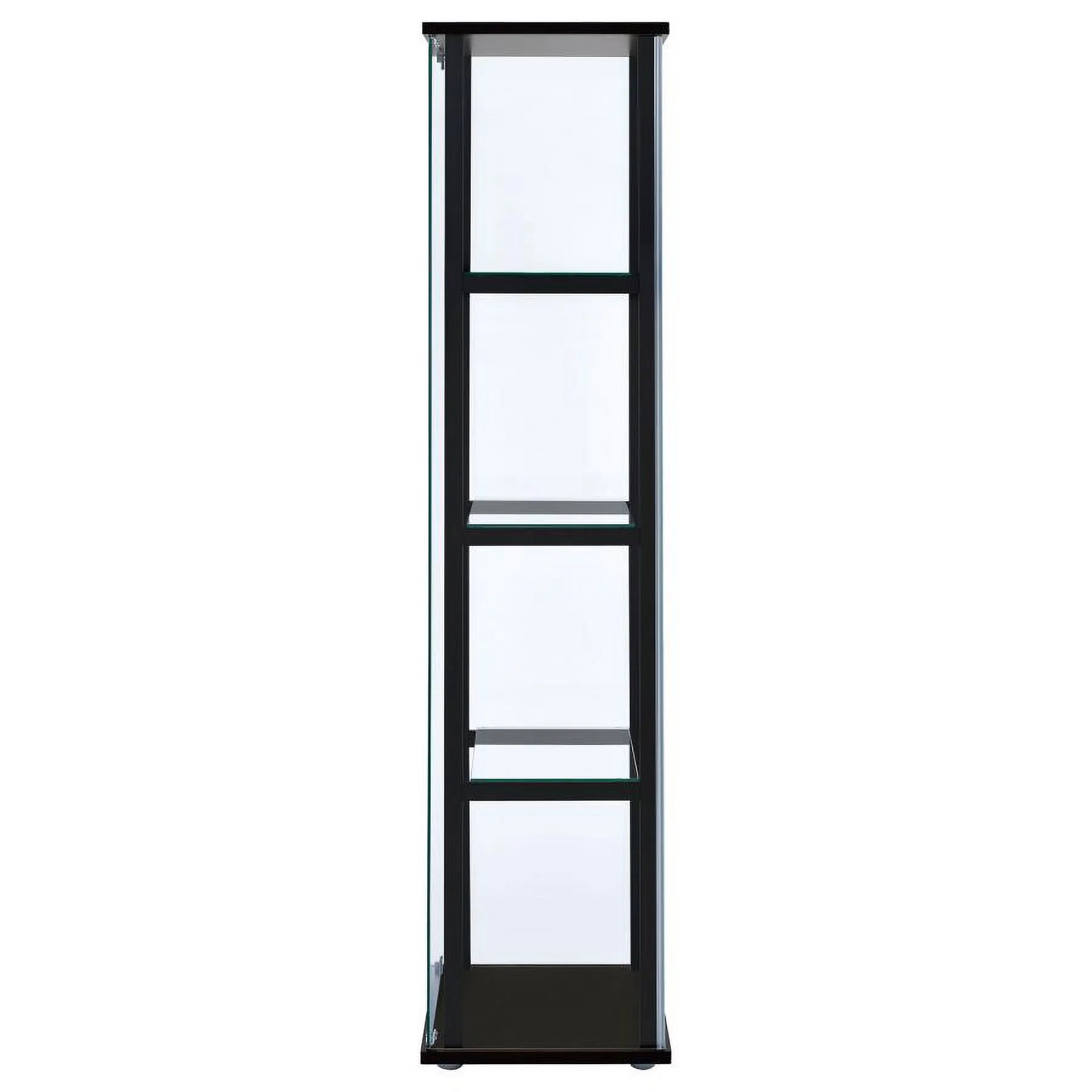 Black Wood And Glass 4 Shelf Curio Display Cabinet F589449