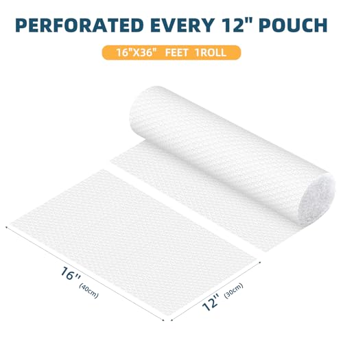 Bubble Cushioning Wrap 2 Pack 12 Inch x 72ft Total, Perforated Every 12" U548336
