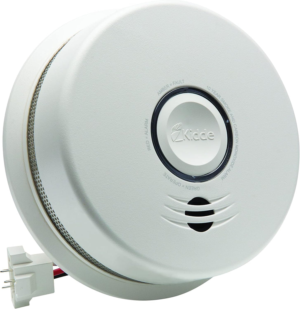Wireless Hardwired Smoke Detector with 10-Year Battery Backup and Voice Alerts O1609