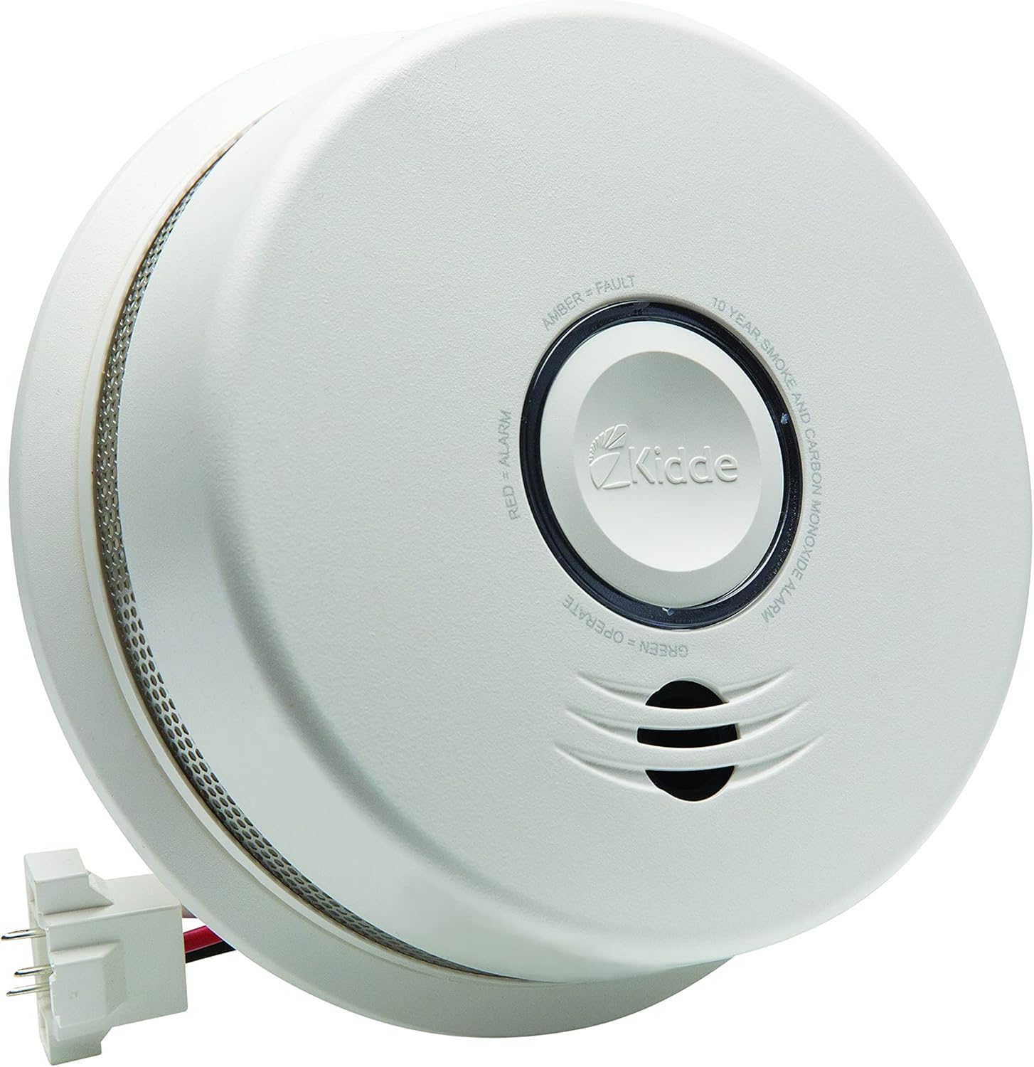 Wireless Hardwired Smoke Detector with 10-Year Battery Backup and Voice Alerts O1609