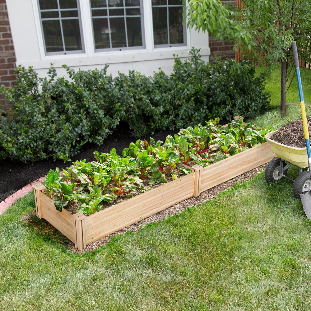 Wooden Raised Garden Bed, 96.7 x 24.6 x 10.6 inch, Natural Wood H28342