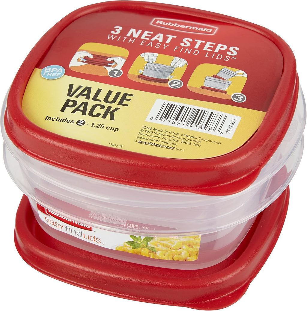 Food Storage Containers, 1.25 Cup, 4-Piece Set W97959