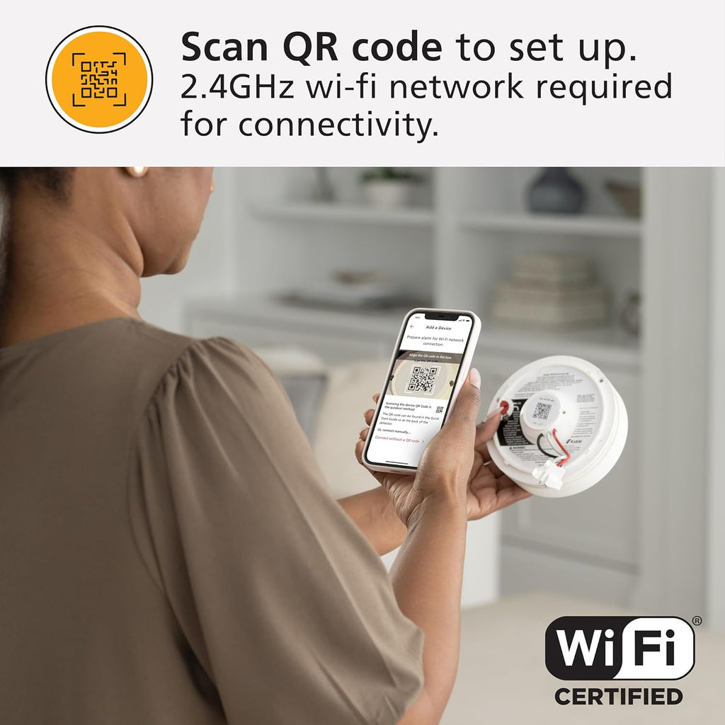 Smart Smoke & Carbon Monoxide Detector with Indoor Air Quality Monitor, WiFi, Hardwired K28907