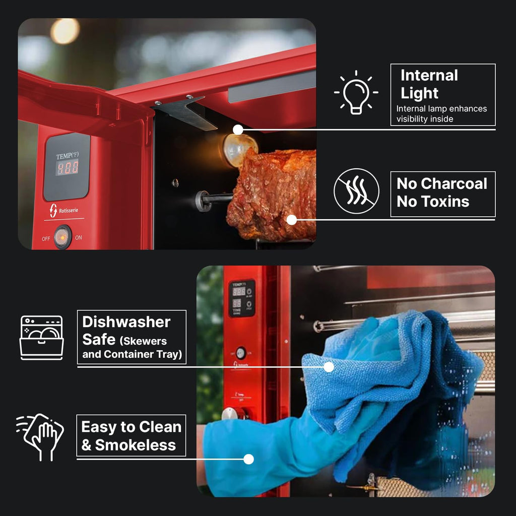 Gas Rotisserie Oven Grill Roaster with Auto Rotating Skewers for Chicken and BBQ G891376