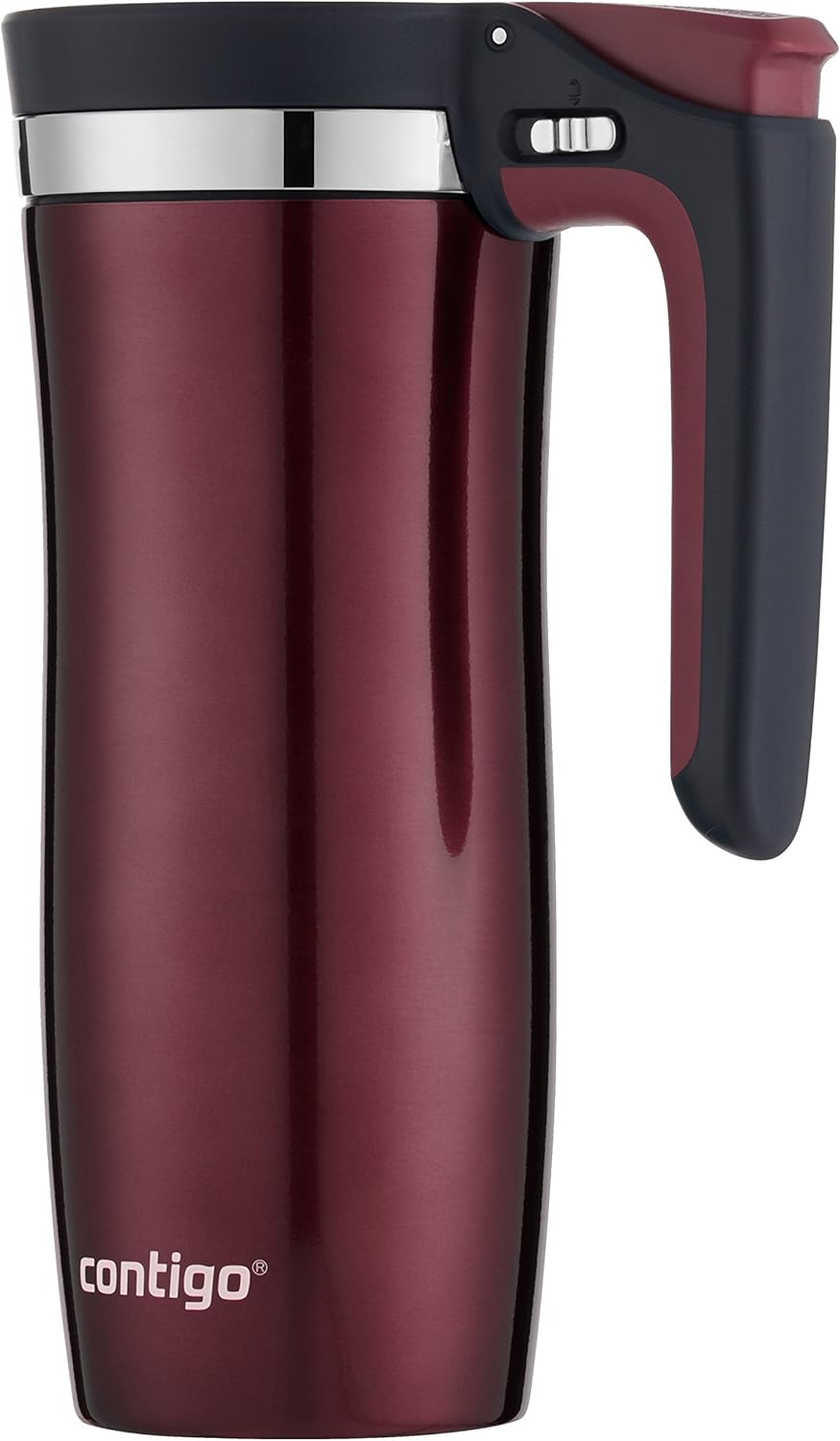Handled Vacuum-Insulated Stainless Steel Travel Mug with Spill-Proof Lid, 16oz T45072