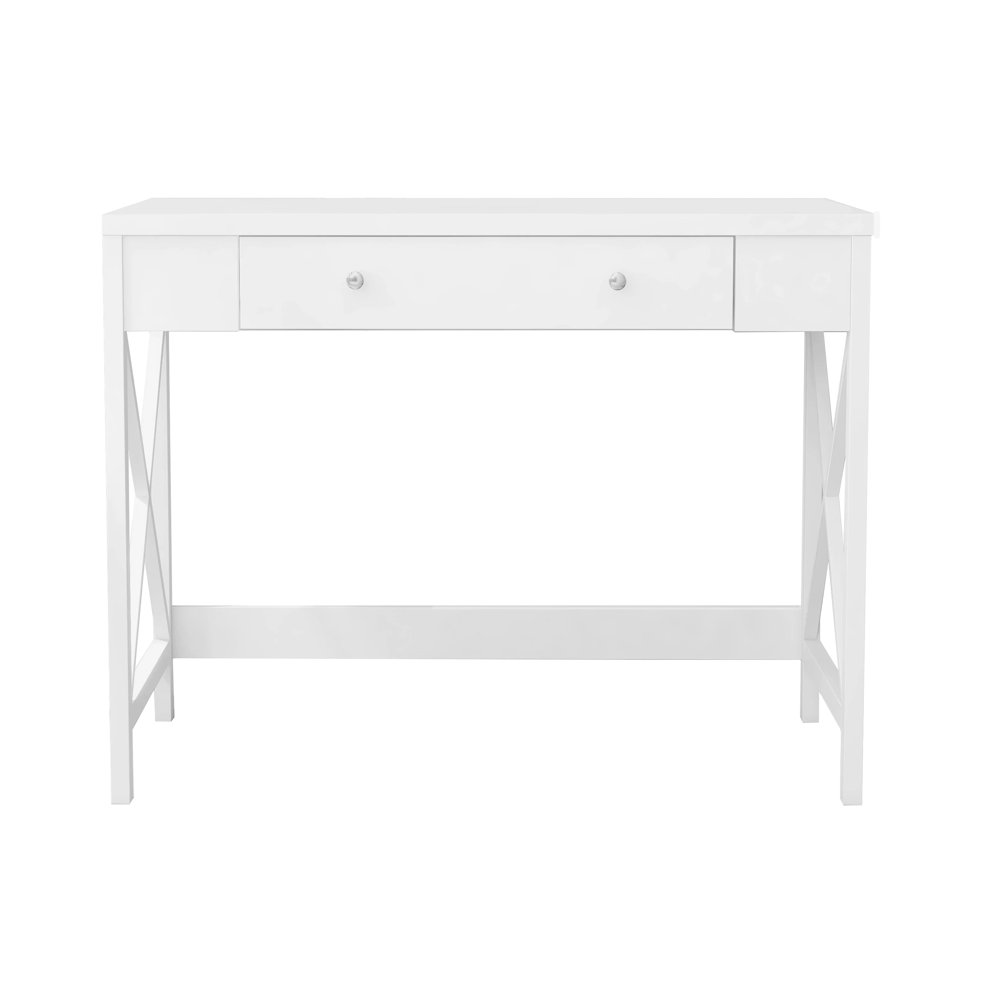 White Work Study Table with Storage Drawer E5741