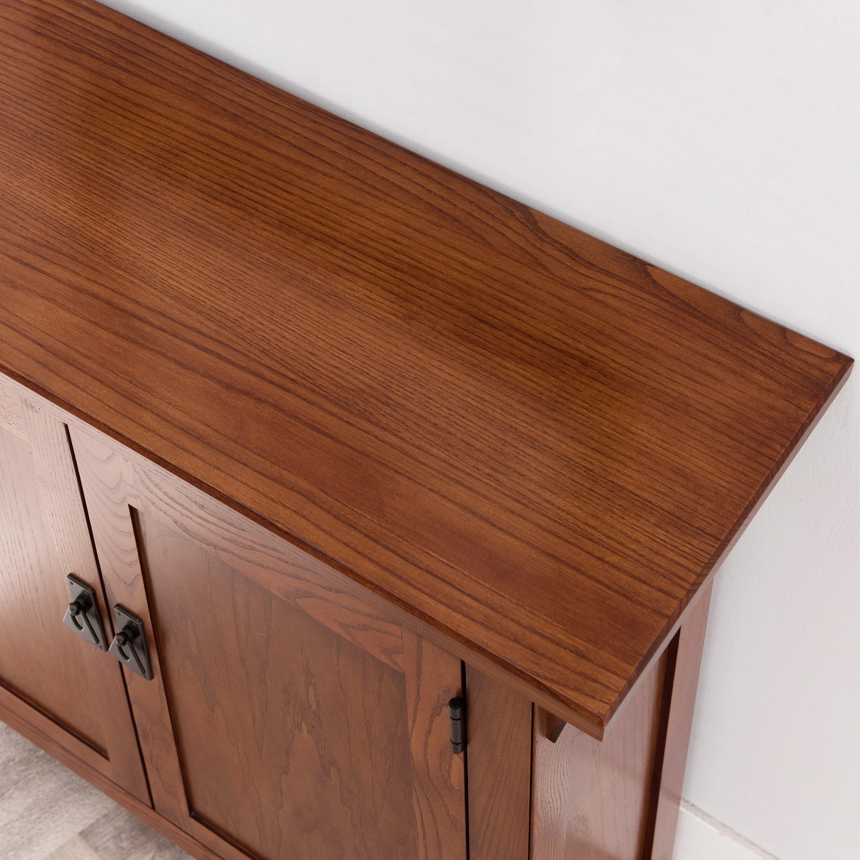 Mission Foyer Cabinet Hall Stand, Solid Wood, Rich Russet Finish Q836359