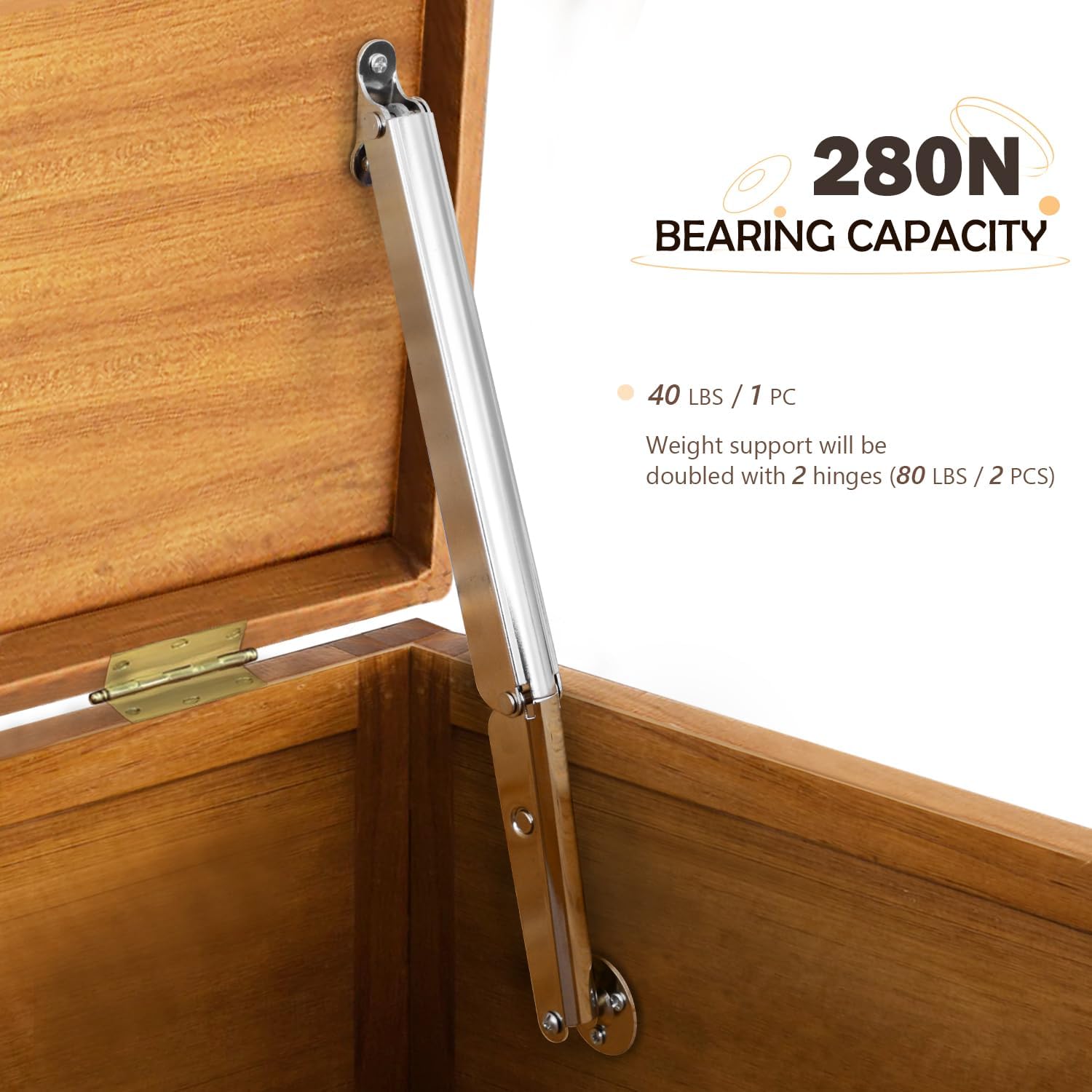 Gas Struts Soft Close Lid Supports for Toy Box Chest, Pack of 2 W755