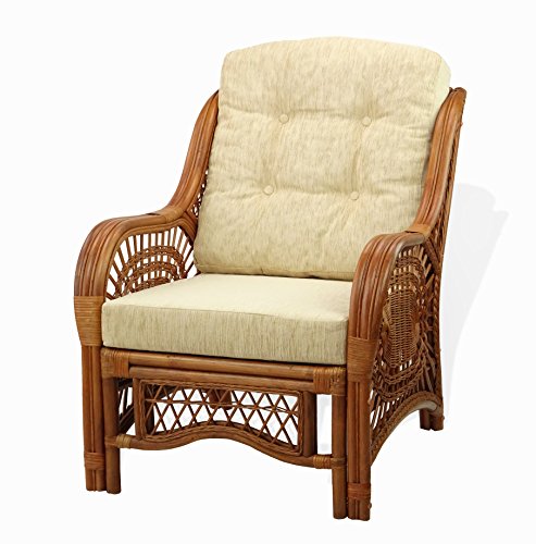 Natural Rattan Wicker Armchair with Cushion U12008