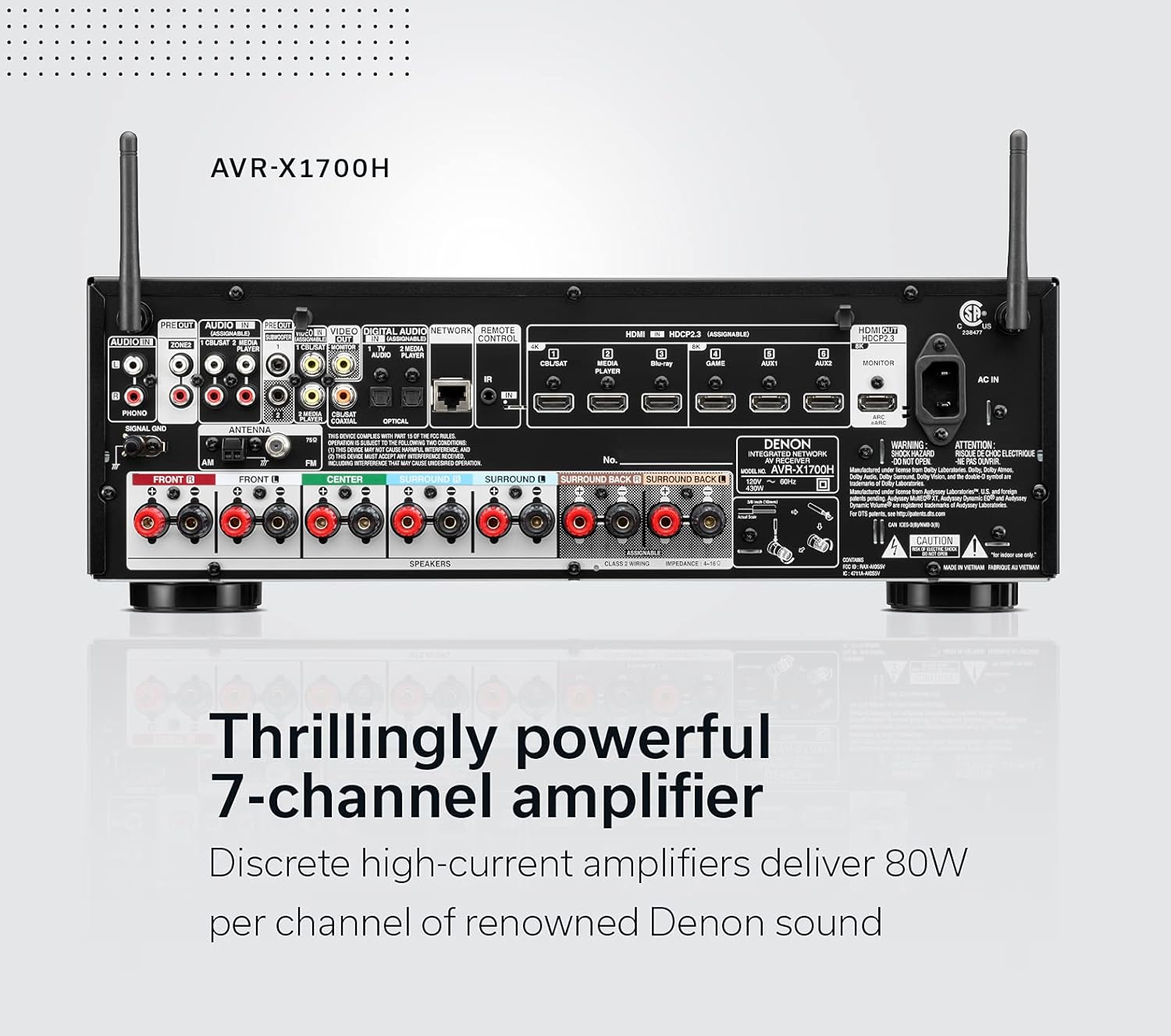 7.2 Channel AV Receiver with 8K HDMI and Dolby Atmos T4522