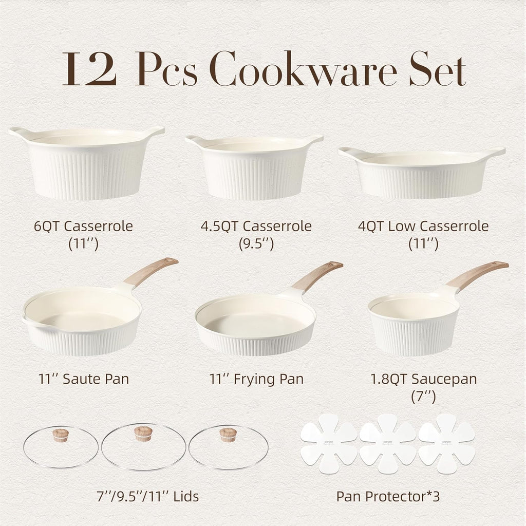 Non Stick Cookware Set, 12 Pcs Kitchen Cooking Set with Saucepan R716384
