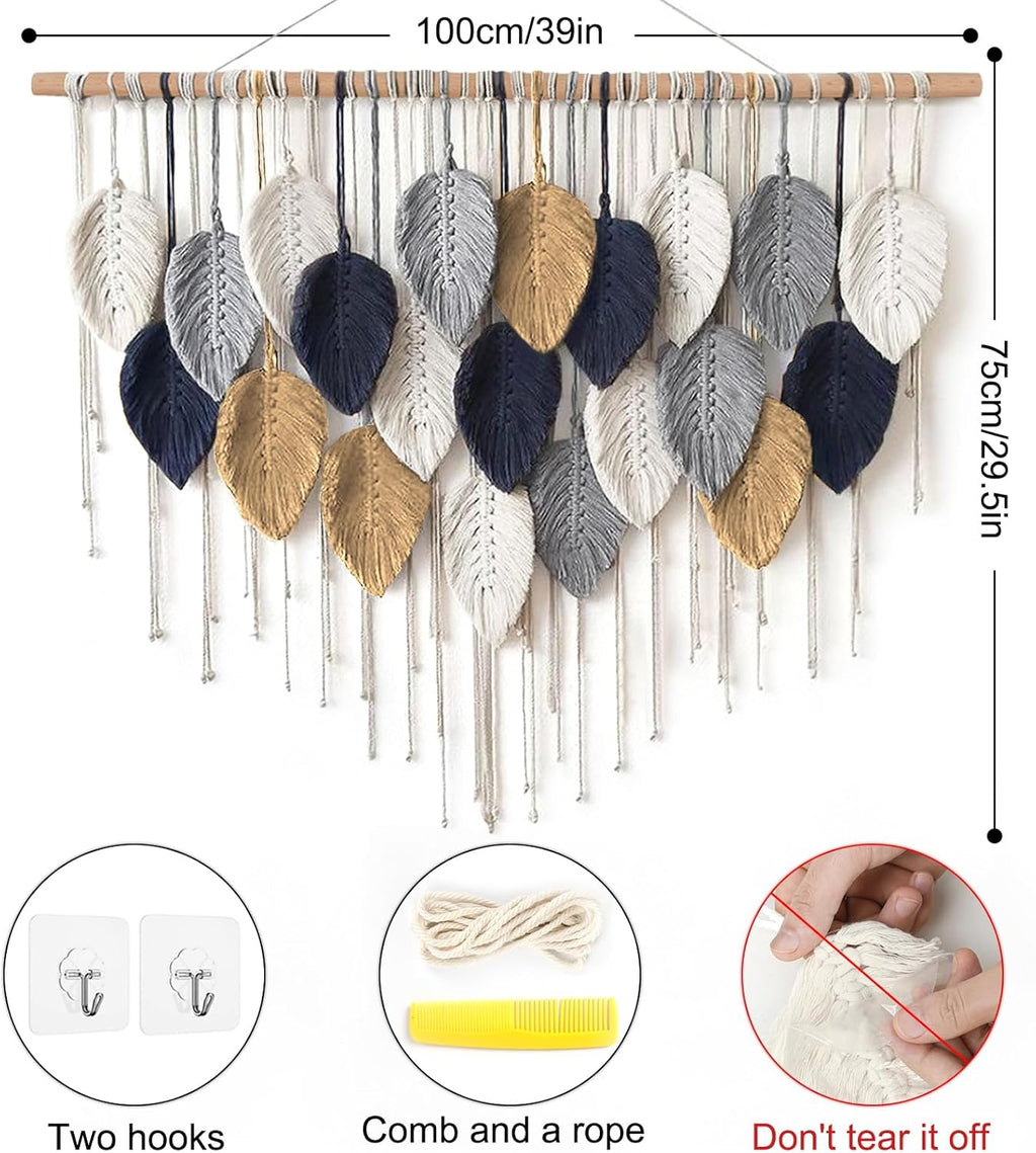 Macrame Wall Hanging, Boho Handmade Woven Tapestry, Wall Art Decor C643