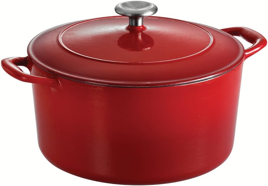 Enameled Cast Iron Dutch Oven, 6.5-Quart, Red D254873