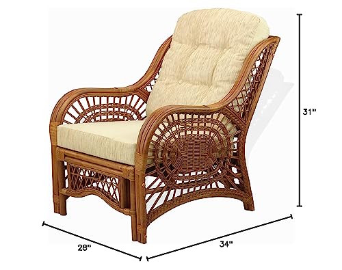 Natural Rattan Wicker Armchair with Cushion U12008