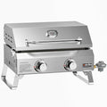 Onlyfire Flat Top Gas Griddle, 2-Burner Tabletop Propane Gas Grill Griddle, Portable Griddle for Outdoor Cooking Kitchen, Tabletop Griddle for BBQ Grill Camping Tailgating RV, Stainless Steel
