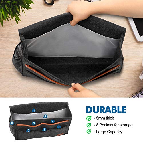 Bedside Caddy, Large Size with 8 Pockets for Bed Storage Organizer S628
