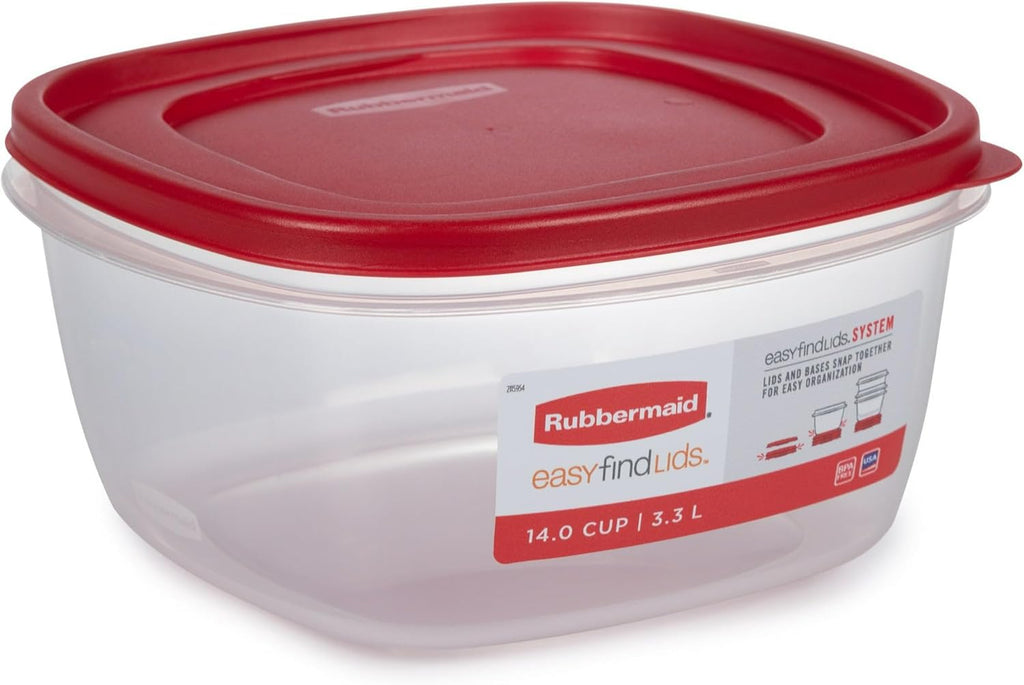 Food Storage Container, 14 Cup, Red 2 Pack D43229