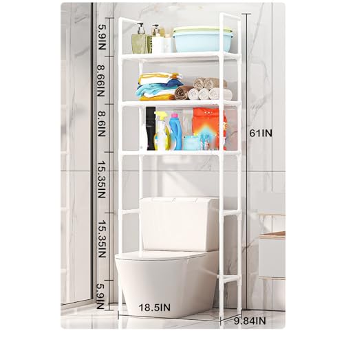 Over The Toilet Storage Shelf, 3-Tier Stainless Steel Bathroom Organizer R75933