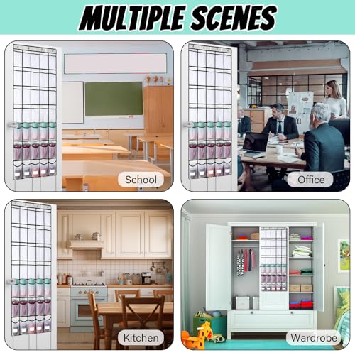 Over the Door Water Bottle Organizer with Elastic Strap Mesh Bag D721421